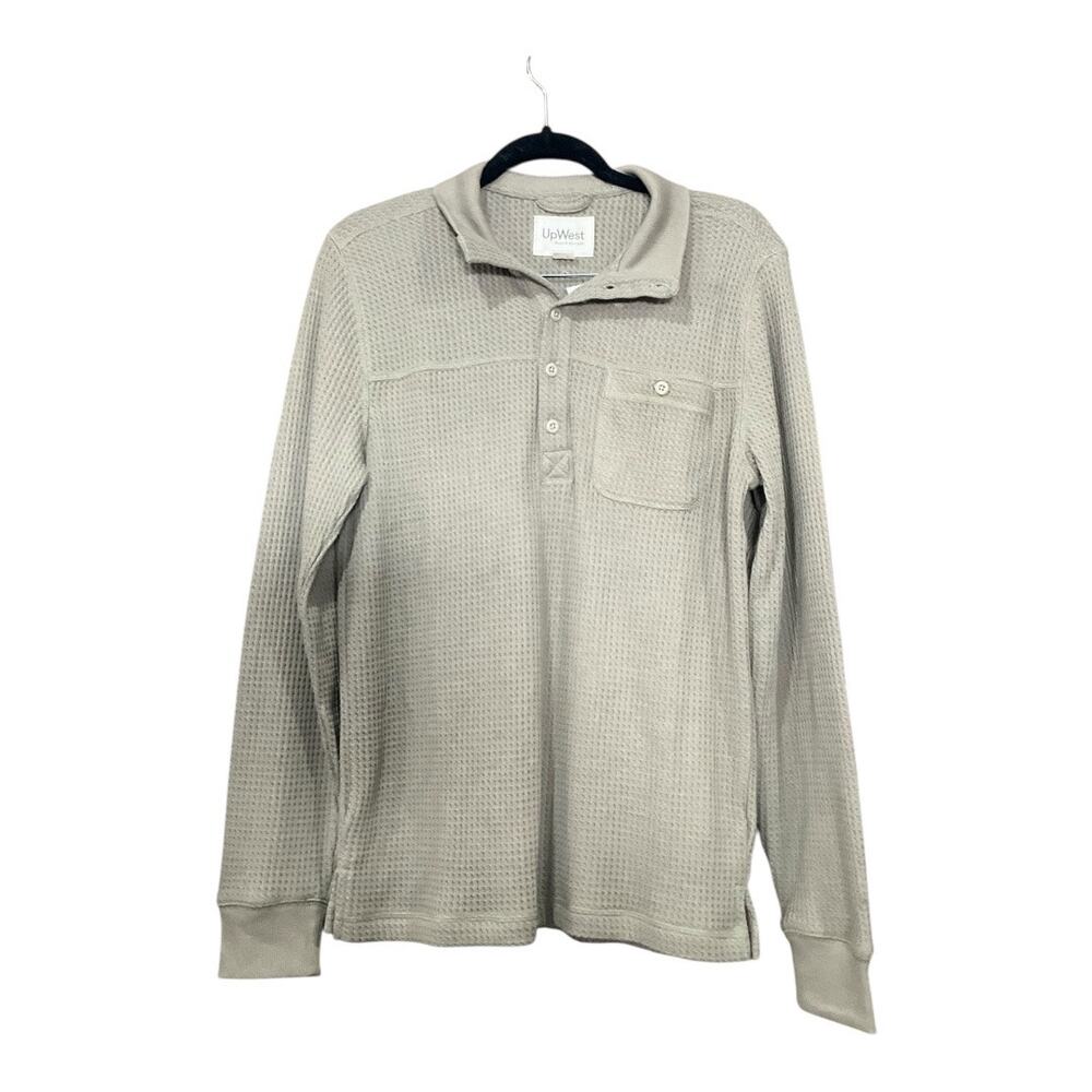 Upwest Waffle Knit Pullover Men Small Green NWT